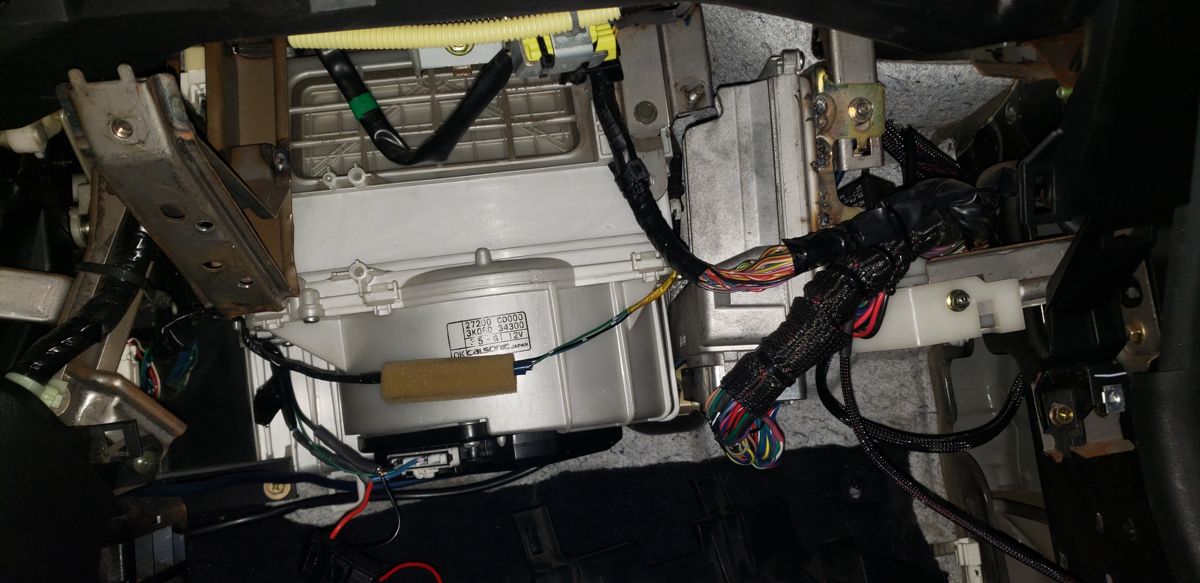 Wiring harness routed at the stock ECU location