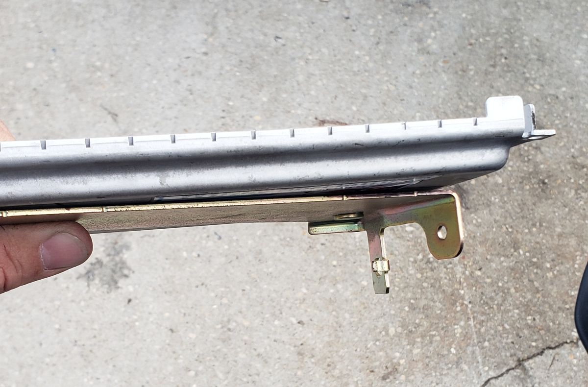 Side view of the bracket welded to the GM ECU