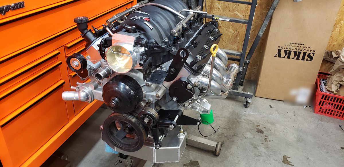 Dressed LS on the stand with long-tube headers