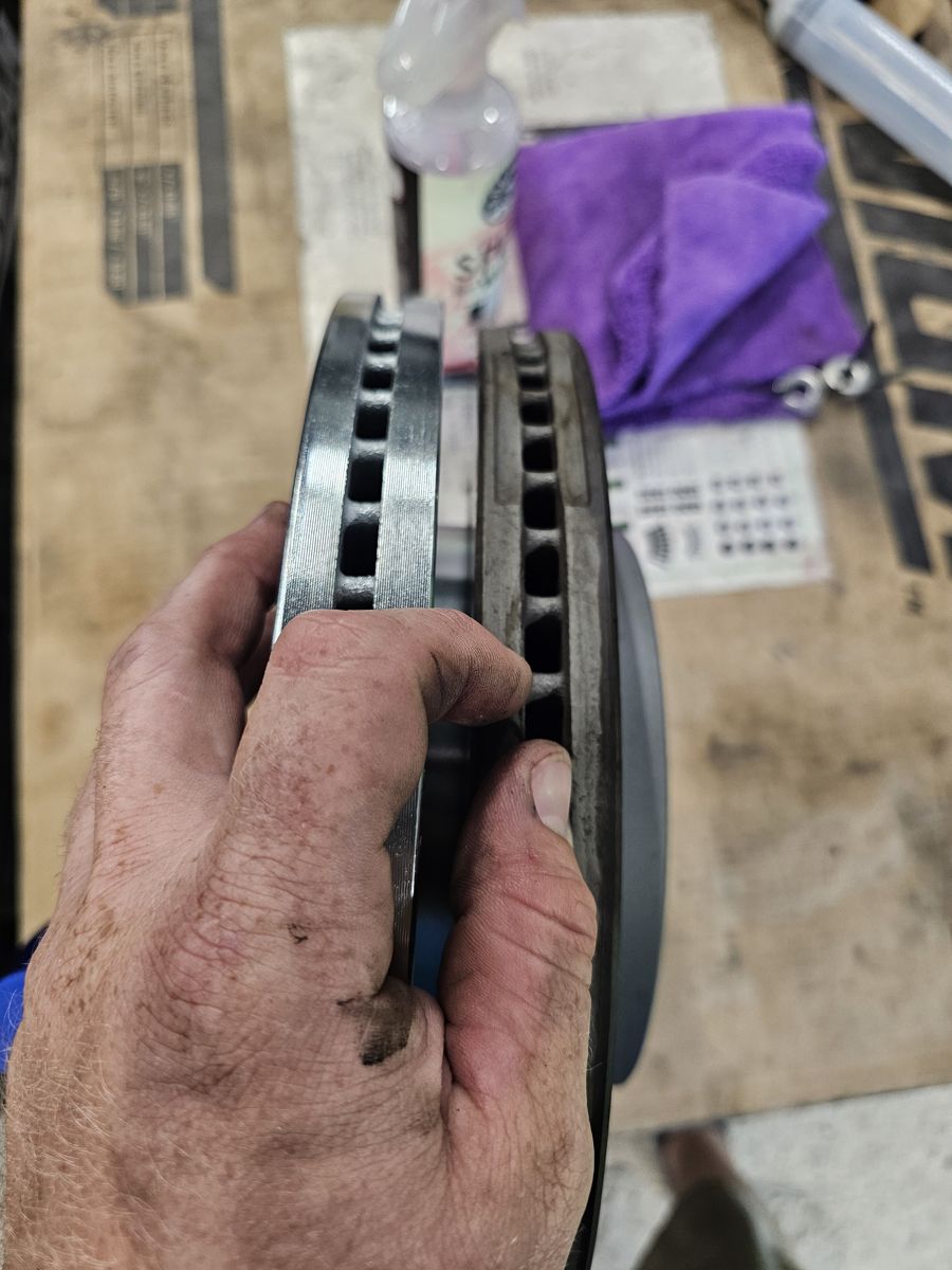 Old vs new rotor thickness