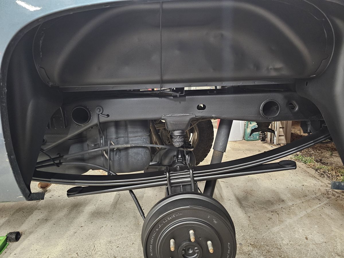 After: rear wheel well, frame and springs