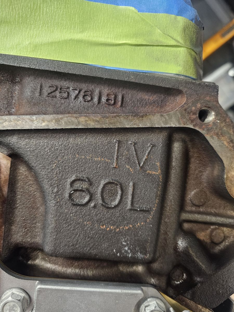 Proof it's a 6.0: 12576181 block casting and 6.0L stamp