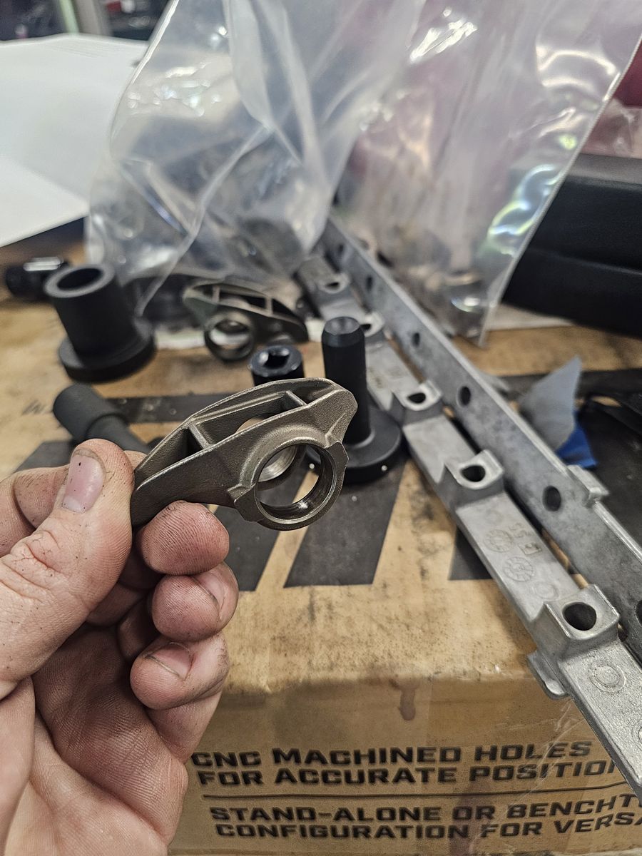 Rocker with the stock trunnion pressed out